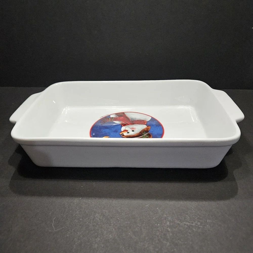 Snowman Rectangular Baking‎ Dish 12